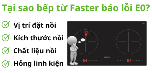 Tại sao bếp từ Faster báo lỗi E0