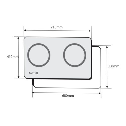 Kích thước bếp từ đôi Faster FS 288I lắp âm