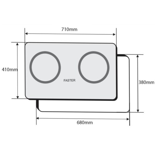 Kích thước bếp từ đôi Faster FS 289I lắp âm