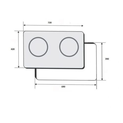 Kích thước bếp từ đôi Faster FS 742G lắp âm
