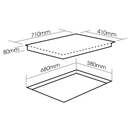 Kích thước bếp từ đôi Faster FS 788I lắp âm