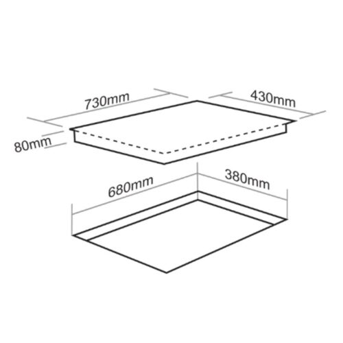 Kích thước bếp từ kết hợp hồng ngoại Faster FS 628HI lắp âm