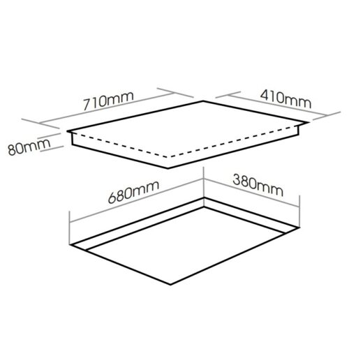 Kích thước bếp từ kết hợp hồng ngoại Faster FS 668HI lắp âm