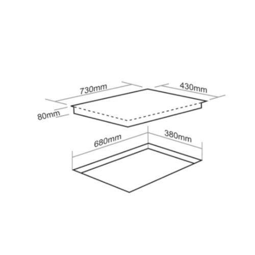 Kích thước bếp từ kết hợp hồng ngoại Faster FS 712HI Plus lắp âm