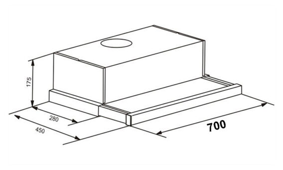 Kích thước máy hút mùi âm tủ Faster