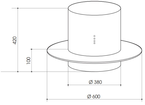 Kích thước máy hút mùi đảo Faster